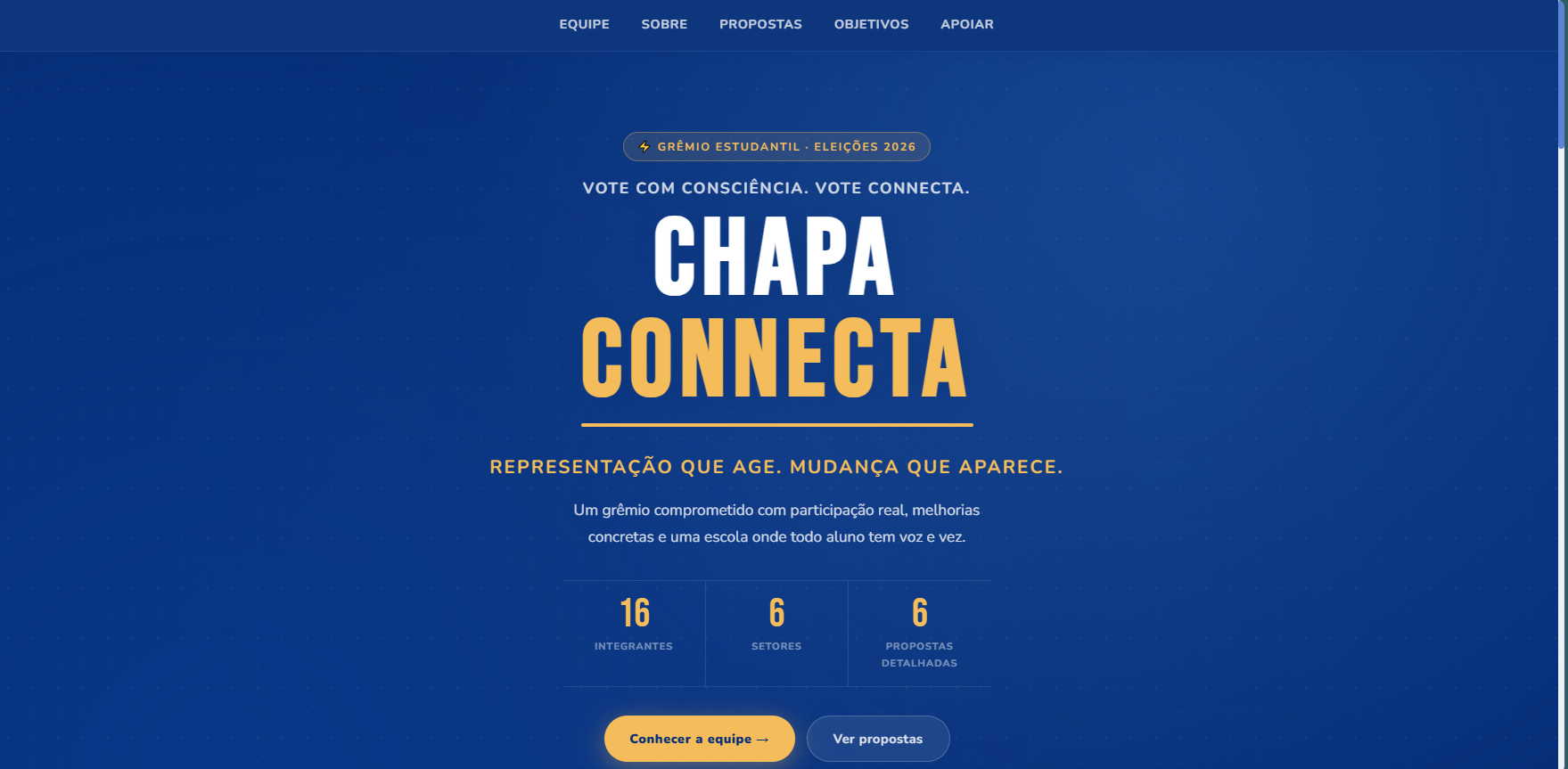 Landing page desenvolvida para a Chapa Connecta